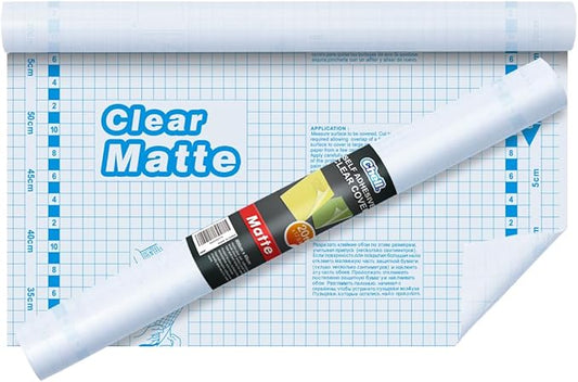Chell Matte Clear Contact Paper Roll for Books, Crafts and Countertops, Self Adhesive Book Cover, 17.5 in x 20 ft