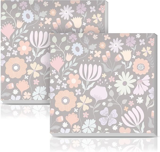 Sticky Notes 3x3 Inches, 2 Pads Cute Colorful Self-Stick Note Pads, Easy to Post for Home, Office and Daily Life Organization Cute Colorful Floral