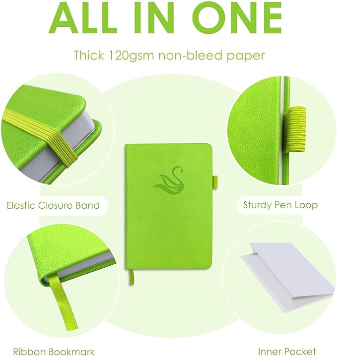 Elegant Password Book with Alphabetical Tabs - Hardcover Password Book for Internet Website Address Login - 7" x 10" Password Keeper and Organizer w/Notes Section & Back Pocket (Green)