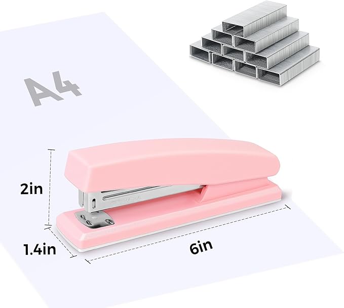 Desk Stapler and 1000pcs Staples, Office Stapler, 25 Sheet Capacity, Office Supplies for Desk