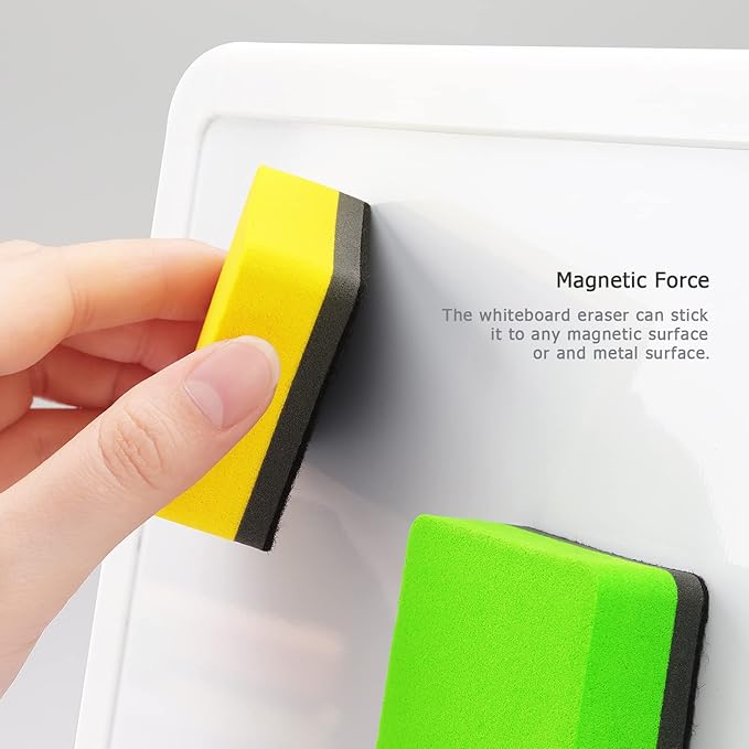 Tamaki 12 Pack Magnetic Whiteboard Eraser, Dry Eraser Board Erasers, Dry Erasers for White Board, Whiteboard Erasers for Kids Classroom, 6 Colors, Square, 2 x 2 x 0.8 Inch