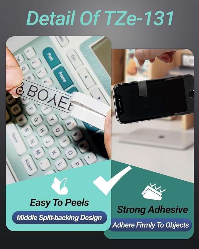 TZe-131 12mm 0.47 Black Ink on Clear Tape Compatible with Brother Label Maker Tape Clear 12mm 0.47 Laminated for Brother P Touch PTD220 PTD210 PTH110 PTD600, 1/2 in x 26.2 ft, 4-Pack