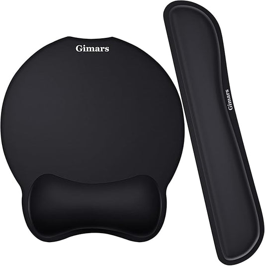 Gimars Upgrade Enlarge Superfine Fibre Soft Smooth Gel Ergonomic Mouse Pad Wrist Support and Keyboard Wrist Rest for Computer, Laptop, Mac, Gaming and Office, Durable, Comfortable and Pain Relief