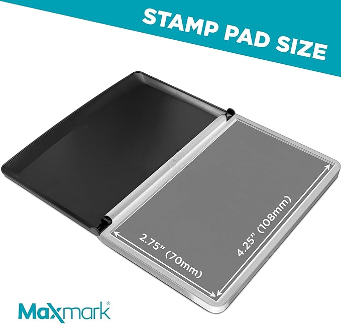 MaxMark Large Gray Stamp Pad - 2-3/4" by 4-1/4" - Premium Quality Felt Pad