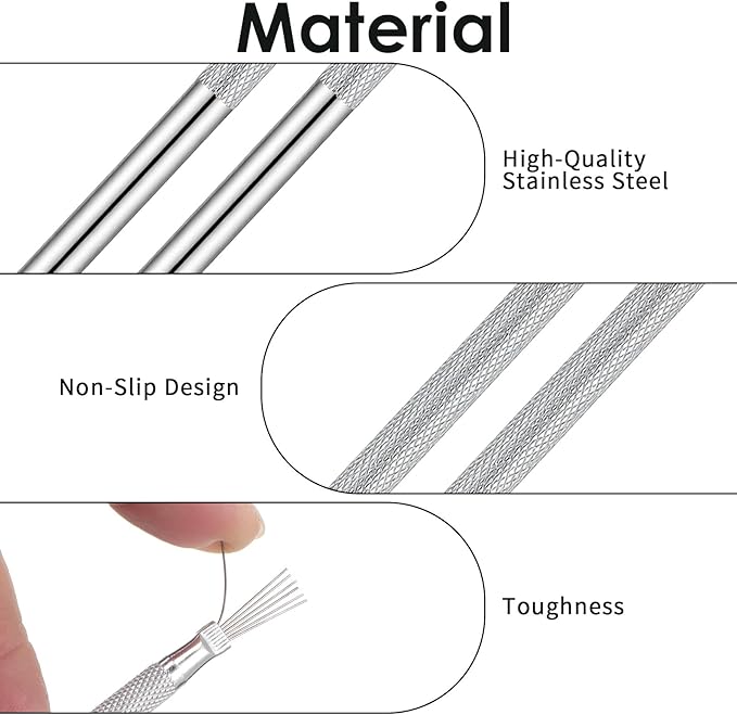 10Pcs Clay Needle Tools, Stainless Steel Feather Wire Texture Tool, Clay Needle Ceramic & Modeling Carving Tools for Ceramic Pottery Sculpting Texturing DIY Craft