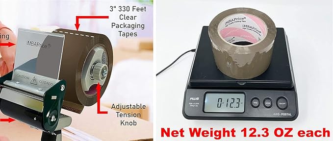 iMBAPrice - Brown/Tan Color Packaging Shipping Tape, 3-inches x 110 YDS, (Pack of 24)