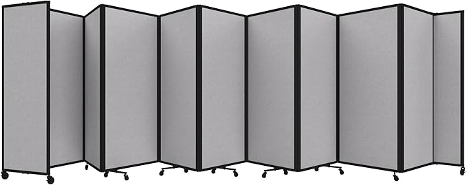 Versare Room Divider 360 Portable Wall Partition | Folding Panels | Large Freestanding Divider | Locking Wheels | Temporary Room Separator
