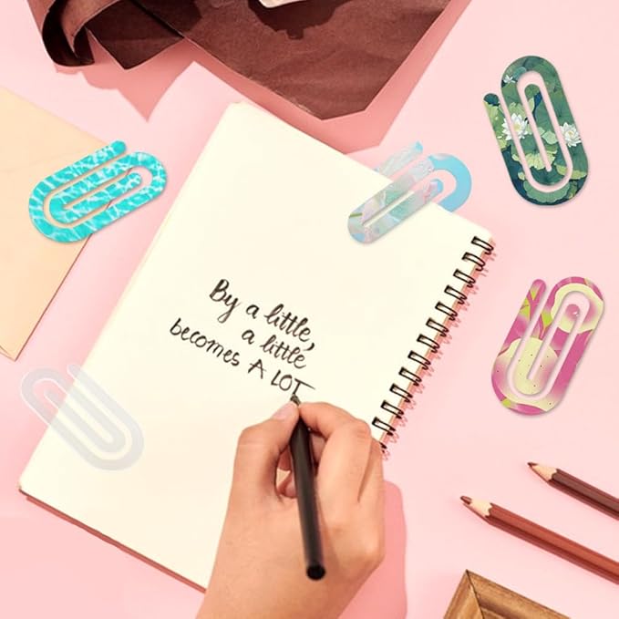 ‌30PCS Jumbo Sublimation Blanks Acrylic Paper Clips - 4x2in Large Bookmark, Office School Supplies, DIY Customizable Organizer for Home, Classroom, Teacher Gift‌