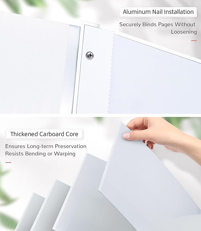 Photo Album Self Adhesive Scrapbook Album for 3x5 4x6 5x7 8x10 Pictures,40 Pages Linen Cover with Display Window DIY Photo Book,Ideal Gifts for Family Travel Wedding Baby