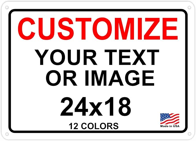 AV Grafx Custom Metal Signs, Aluminum, 24x18, Border, Modern, Professional, Customizable, Durable, Versatile, UV Resistant, Made in USA