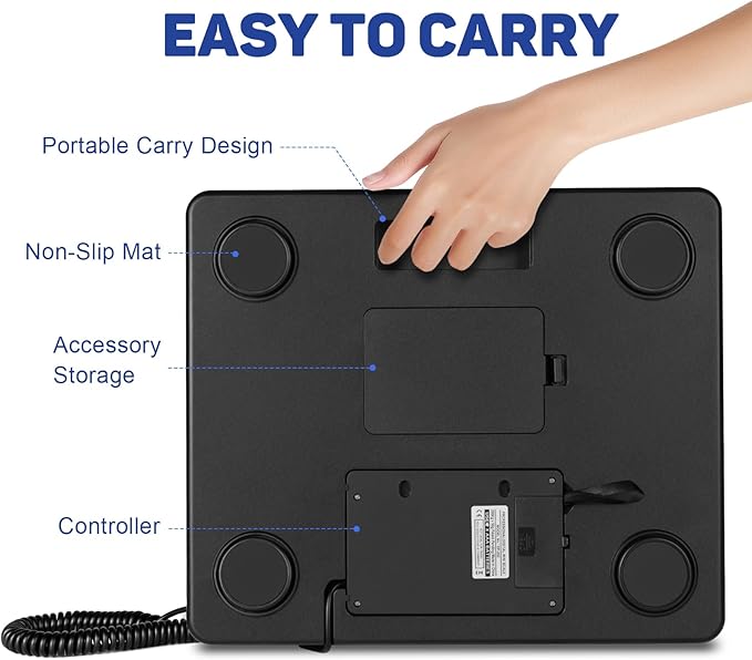 Fuzion Shipping Scale 440lb x 10g Accuracy, Postal Scale with Hold/Tare, Digital Shipping Scale for Packages Small Business, Luggage, Battery & AC/DC Adapter