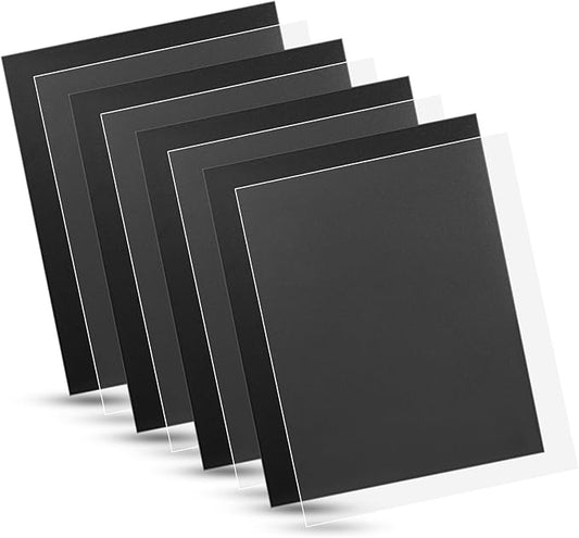 100 Pack Binding Covers Set, 8.5x11 Inches, Including 50 Pcs 12 Mil Ultra Clear PET Binding Covers, 50 Pcs 12 Mil Black Sand Textured