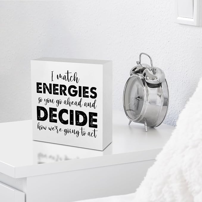 Inspirational Office Supplies Rustic Desk Decor Motivational White Wooden Box Sign Funny Gifts for Coworkers Leader Boss Farmhouse Wood Plaque Cubicle Accessories Home Shelf Table Counter Decorations