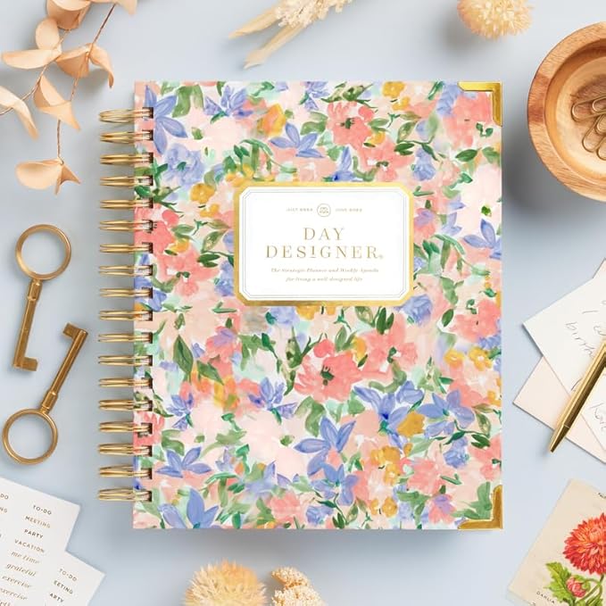 Day Designer 2026 Weekly Planner – Premium Planner for Stylish Organization. Combines Weekly & Monthly Calendars, Daily Schedule, Notes Pages, Goal Setting, Stickers, Pocket & More. Elegant Laminated Cover with Gold Accents (Lorelei Design - 2026)