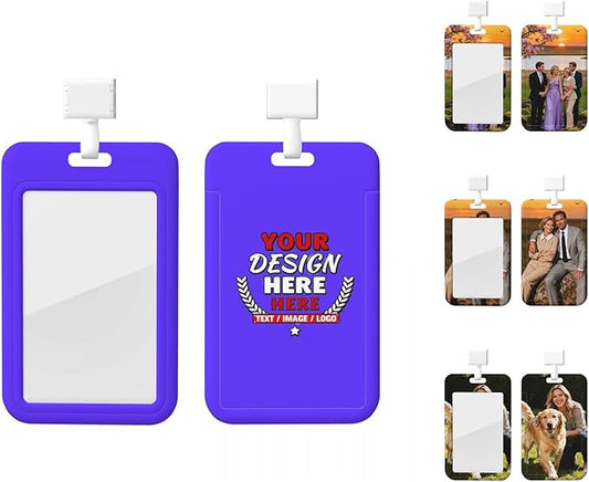 Custom Id Badge Holder Customizable Personalized Id Card with Photo Logo for Employee Work Office Staff Name Tag