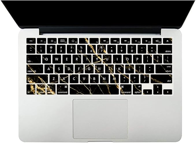 Case Compatible with MacBook Pro 15 inch 2019 2018 2017 2016 Release A1990 A1707 with Touch Bar, Plastic Hard Shell Laptop Case Cover & Keyboard Protector - Black Marble