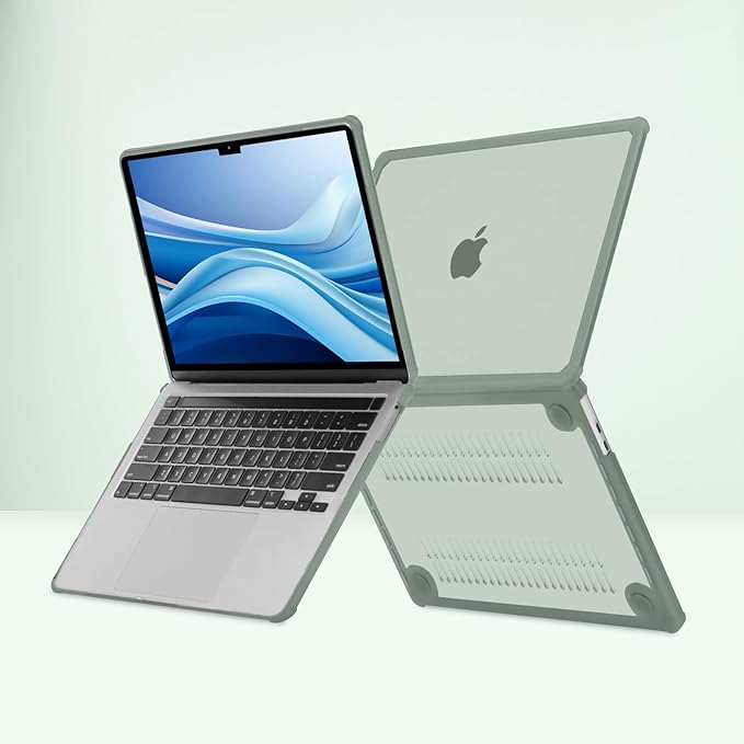 MOSISO Compatible with MacBook Pro 13 inch Case M2 2025-2016 A2338 M1 A2251 A2289 A2159 A1989 A1708 A1706, Anti-Cracking Heavy Duty Plastic TPU Bumper Hard Case&Keyboard Skin&Screen Film,Emerald Green