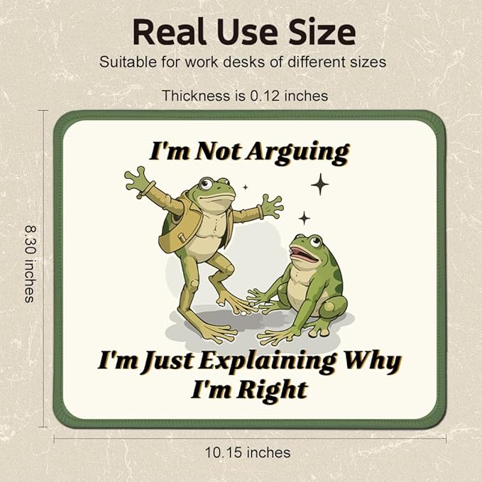 I'm Not Arguing I'm Just Explaining Square Mouse Pad, Non-Slip Rubber Base Mouse Mat for Office Home Work Game Study, Funny Sarcastic Gifts, Funny Office Mouse Pad for Man Woman Boss Coworker