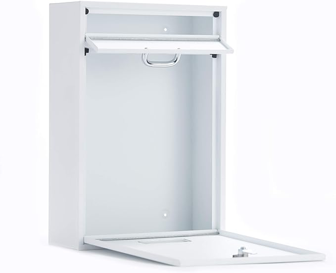 Wall Mounted Locking Vertical Dropbox Mailbox - Safe and Secure (Large) | Made with Galvanized Steel