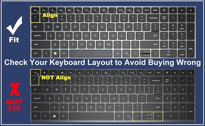 Keyboard Cover for Dell Latitude 3540 3550 5520 55215530 5531 5540 5550 & Precision 3590 3591 3580 3581 3560 3570 3561 3571 Laptop, Dell Latitude 15.6 inch 2025 2024 2023 2022 Keyboard Skin-Clear