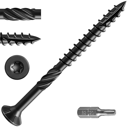 #10 * 3" Black Deck Screws, (1030pcs) 15 lbs.Exterior Wood Screws, Rust Resistant epoxy Coated, Bronze, T25 Star Bit
