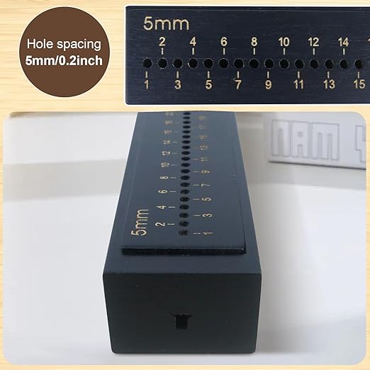 Black Book Binding Cradle, 5 mm Hole Spacing Wood Bookbinding Punching Cradle with an Awl, Bamboo Signature Punching Cradles with Piercing Guide, Portable Book Binding Tools Kits for Book DIY Crafts