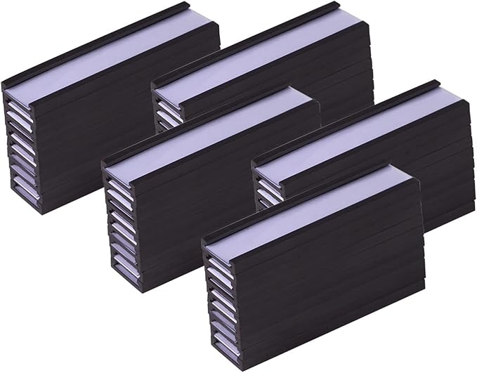 Eeoyu Magnetic Label Holders with Magnets Magnetic Data Card Holders with Clear Plastic Protectors for Metal Shelf, Whiteboard, Set of 50 (0.5 x 3 Inch)