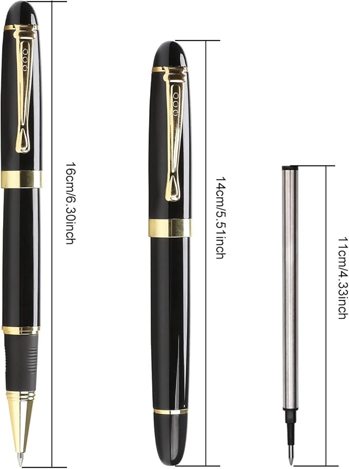 YIVONKA Luxury Ballpoint Pens Nice Ball Pen Best Gift for Men Professional Executive Office BallPens Classy Gift Box Ballpoint Black Refill Line width 0.5mm (Black)
