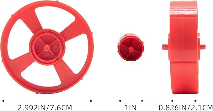 Desktop Tape Dispenser Adhesive Roll Holder (Fits 1" & 3" Core) with Weighted Nonskid Base Red