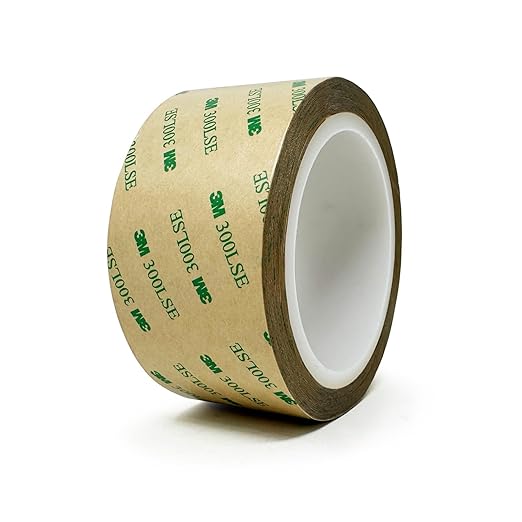 3M 300LSE Double Sided Tape, Heavy Duty Clear Adhesive, 2 in x 36 ft, Heat Resistant, Waterproof, for Picture Hanging, LED Strips, DIY Crafts, Car Décor, Electronics