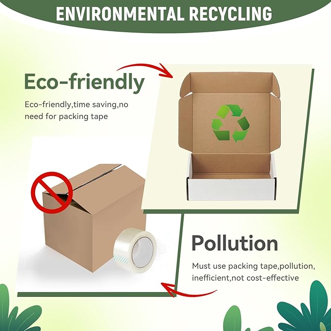 50 Pack 7"x5"x2" inch Small Shipping Boxes White Corrugated Cardboard Box for Small Business, Mailer, Shipping, and Packing