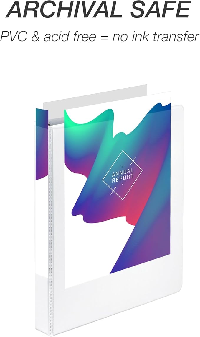 Samsill 1 Inch 3 Ring Binder, Made in USA, Economy Round Ring, Clear View Cover, 200 Sheet Capacity - for School, Home, Office - Pearl White