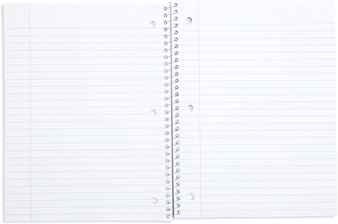 Blue Summit Pastel School Notebooks, 1 Subject Notebooks for School Wide Ruled, 6 Pack