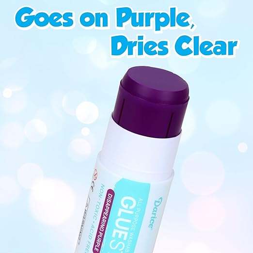 Darice Giant Disappearing Purple Glue Sticks, Large 115-gram Jumbo XL Glue Stick - Dries Clear, Washable, Non-Toxic - Classroom School Supplies - 6 Pack 4.05oz