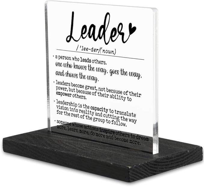 Leadership Gifts for Women Men, Thank You Appreciation Gifts for Leaders, Going Away Gift Retirement Gift for Leaders Manager Boss, Office Home Best Leader Gifts Decorative Signs-DX332