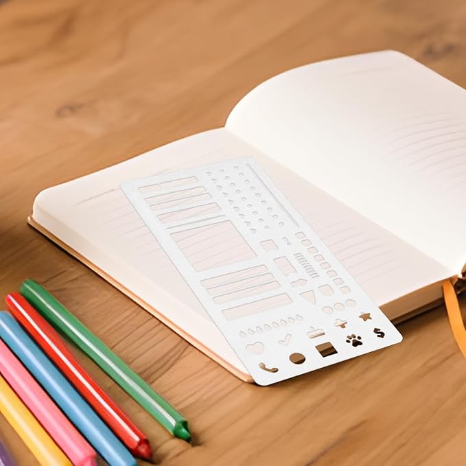 Calendar Stencils for Planners, Flexible Record Template, Scrapbook Drawing Ruler, Reusable Planner Stencil, Journaling Accessories for Lettering Banners Habit Tracker Stamps Bookmark