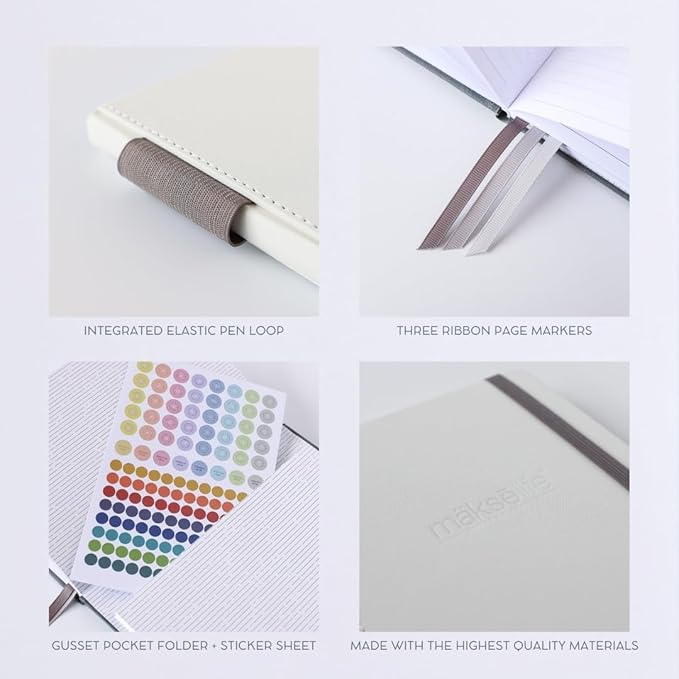 Quarterly Undated Planner - Goal Setting And Weekly Planner, Productivity Tools, Time-Management, Habit Tracker, Cream