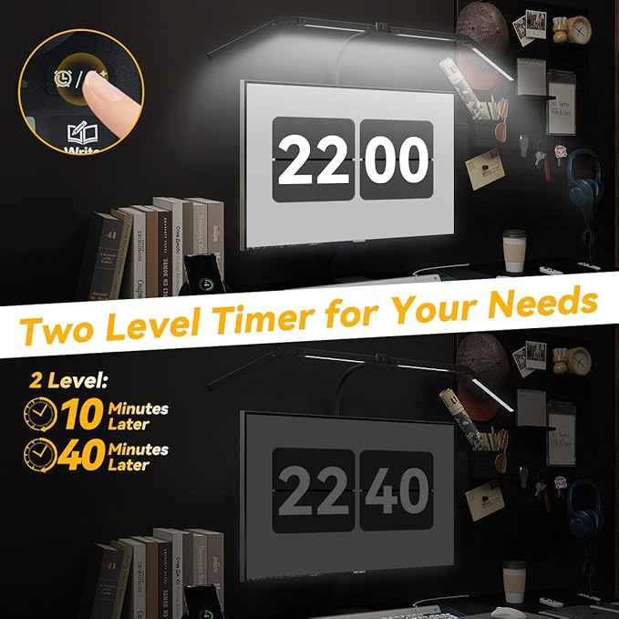 Adjustable LED Desk Lamp – Stepless Dimming & Color Temp Remote Control, Eye-Caring 4 Large Bright Light Souce for Home Office, Gooseneck, Clamp Base, 5 Lighting Modes for Reading, Computer, DIY