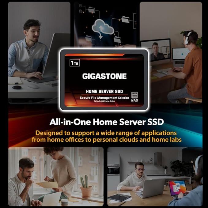 Gigastone Home Server SSD 512GB NAS SSD Drive Cache (2-Pack) 24/7 Durable TLC High Endurance Personal Cloud Data Sync Network Attached Storage RAID 3D NAND 2.5" SATA Internal Solid State Hard Drives