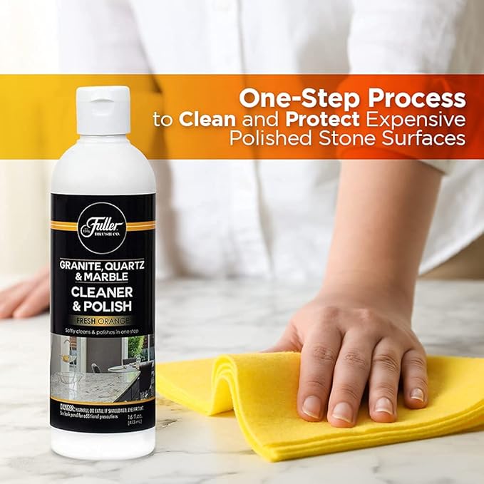 Fuller Brush Countertop Cleaner & Polish - Multi Surface Cleaner - Cleans, Polishes and Protects Granite Quartz Marble Glass Laminates Metal and Other Surfaces Refreshing Orange Scent Removes Odor (2 Pack)