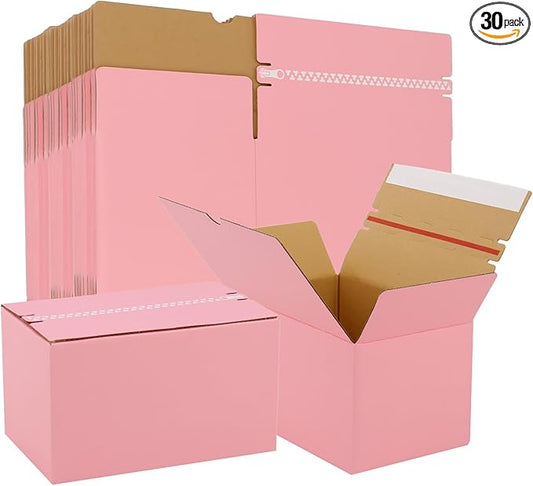 30 Pack 6x4x4 Zipper Shipping Boxes, Safe Small Cardboard Mailer Boxes for Packaging Small Business, Gift, Wrapping Mailing Present