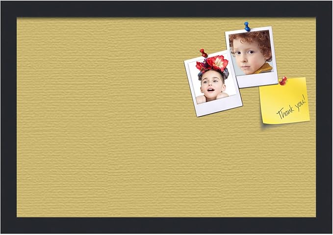 PinPix 18x12 Inch Cork Bulletin Board. This Decorative Framed Pin Board Comes with Honey Pastel Design and a Satin Black Frame. Ideal for Home Office Decor or Message Board (PinPix-1810)