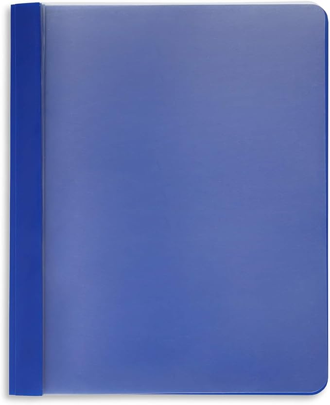 Blue Summit Supplies Assorted Color Plastic Report Covers with Prongs, 3 Prong Clear Front Report Cover for Presentation, Document, Red, Orange, Yellow, Green, Blue, 25 Pack