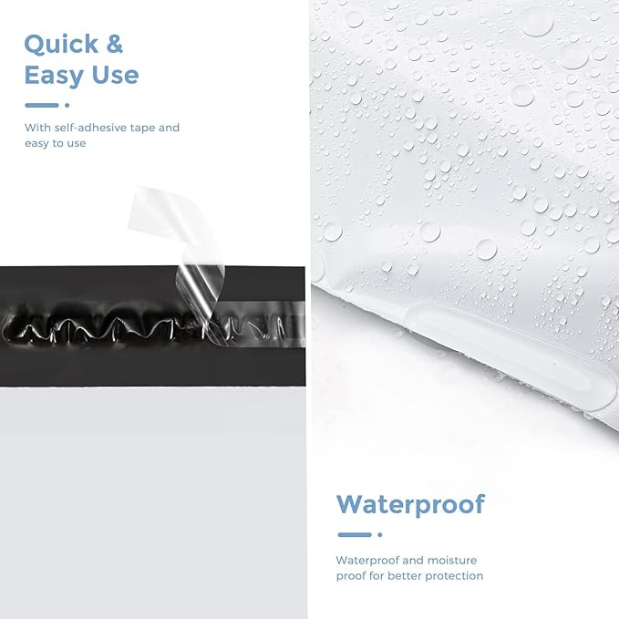 Metronic Poly Mailers 12x15.5 200 Pack White, Medium Size Shipping Bags for Clothing, Strong Self-Seal Mailers Poly Bags Shipping Envelopes, Thick Mailing Bags Package Bags for Small Business in Bulk