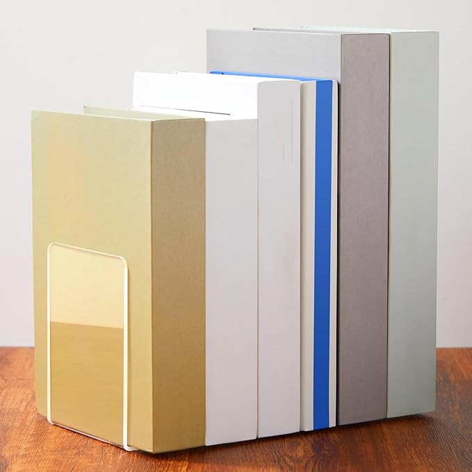 Maitys 32 Pcs Plastic Book Ends Bulk Clear Acrylic Bookends for Shelves Decorative Book Organizer Heavy Duty Holder Office Stoppers Bookshelf Desktop Decor for Movies, CDs, Video Games