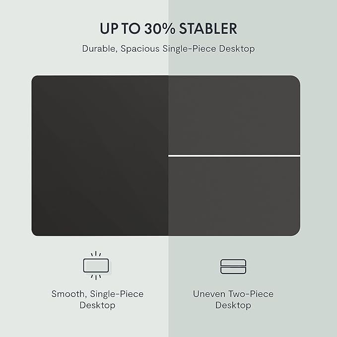 FLEXISPOT EN1 Whole Piece Standing Desk 48 x 30 Inches Height Adjustable Electric Sit Stand Home Office Desks (Black Frame + Black top,2 Packages)