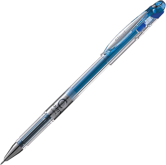 Pentel Arts Slicci 0.25 mm Extra Fine Gel Pen, Blue Ink, Box of 12 (BG202-C)