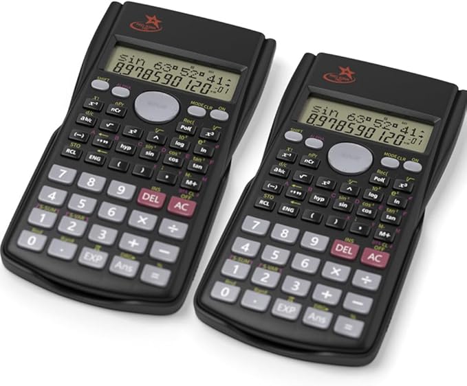 SC 216 Non Graphing Scientific Calculator for School by Red Star Tec (2 Pack Bundle)