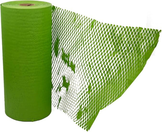 JAM PAPER Honeycomb Packing Paper Roll - 12" x 328' - Emerald Green - 328 Sq Ft - 80 GSM - Roll Sold Individually