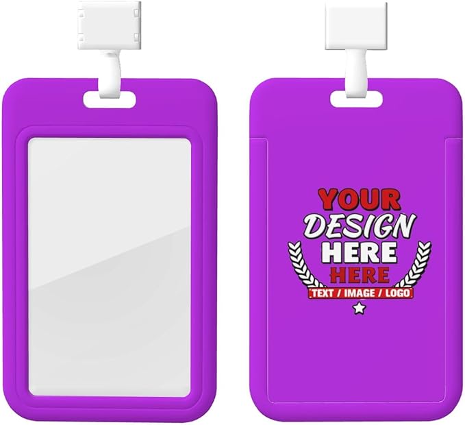 Custom Id Badge Holder Customizable Personalized Id Card with Photo Logo for Employee Work Office Staff Name Tag